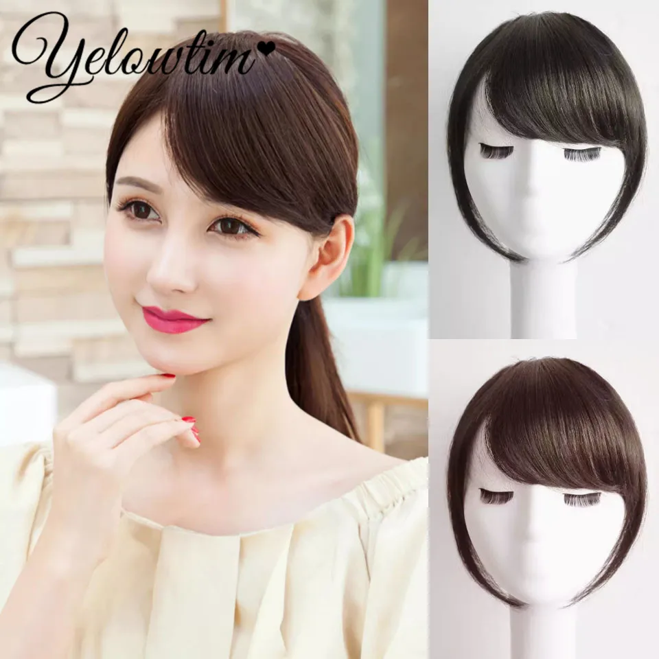 YELOWTIM Oblique Bangs Wig Piece For Women Seamless Natural Fake Bangs Wig Piece One-piece Eight Style Bangs Patch