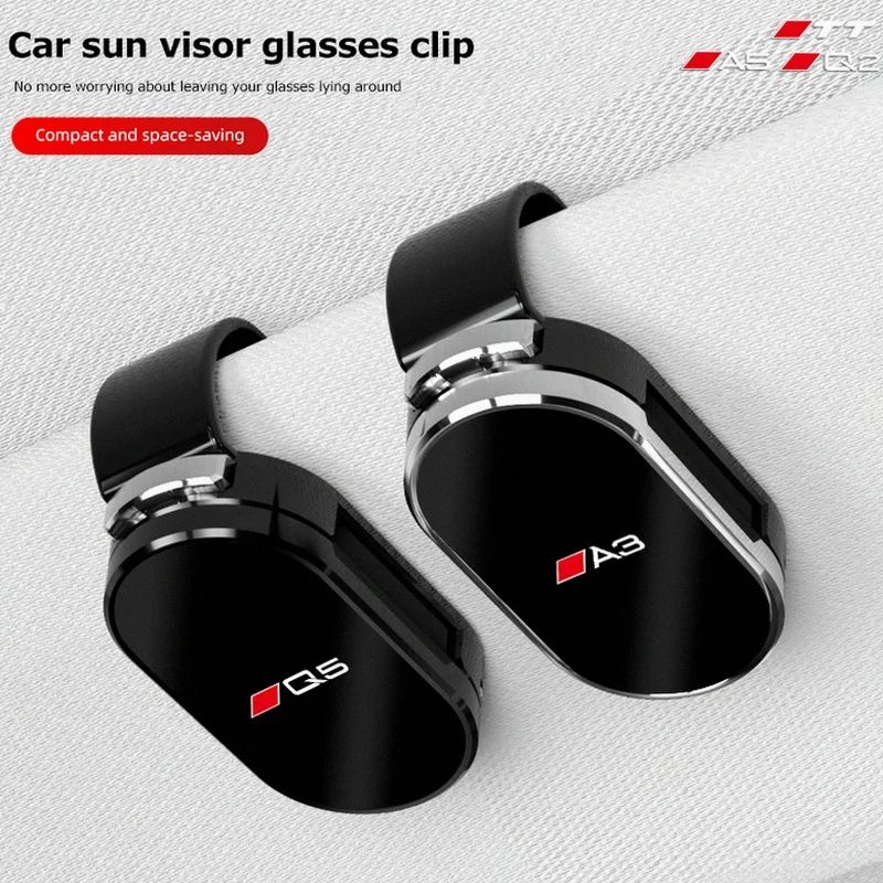 1Pcs Car Sun Visor Sunglasses Clip Holder Glasses Storage Clamp Sticker For Audi A1 A3 A4 B6 B8 B9 A5 A6 A7 A8 Q2 Q3 Q5 Q7 Q8 TT