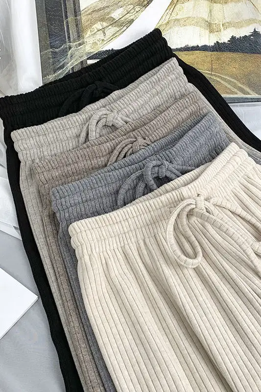 

Модные однотонные женские брюки в стиле ретро до щиколотки, повседневные брюки в корейском стиле, мужские свободные брюки с эластичной резинкой на талии, мужская уличная одежда CQ186