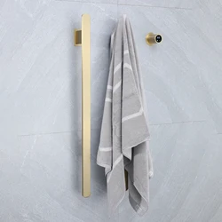 Gold Smart Electric Heated Towel Rail Temperature Time Control Bath Towel Warmer Hidden Wires Electric Towel Rack