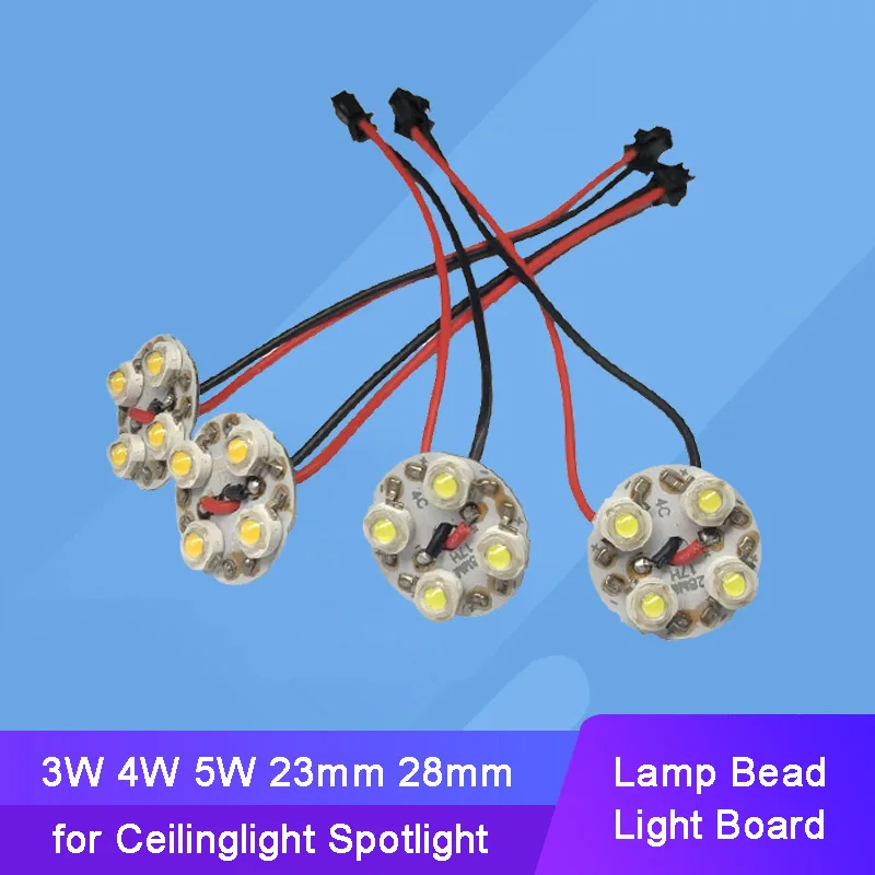 High Brightness LED 3W 4W 5W Warm White Lamp Bead Light Board Bulb Round Light Source