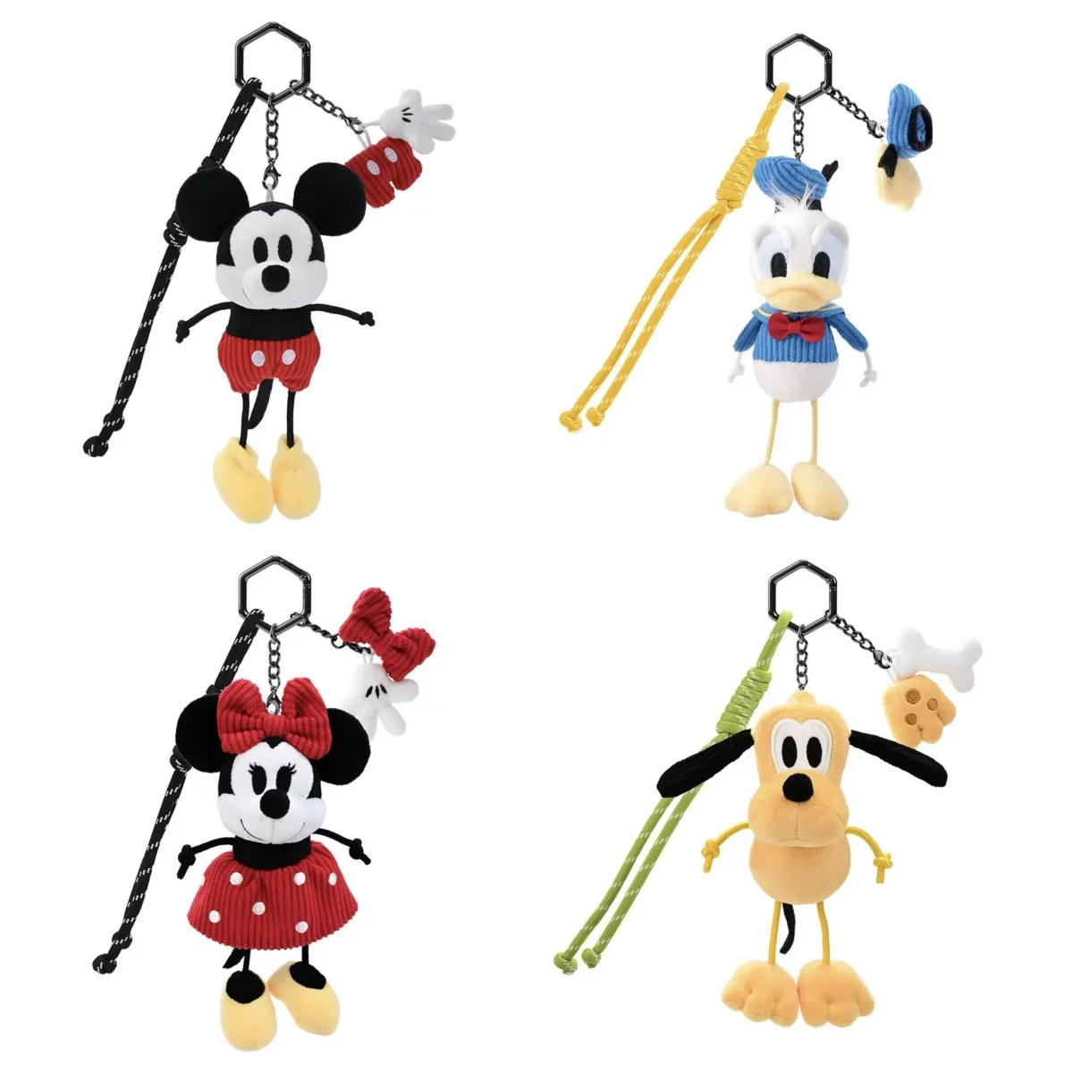 Brinquedos de Pelúcia Disney Minnie Mickey Pluto Pato Donald, Pingente de Brinquedo Fantasia, Chaveiro de Pelúcia para Bolsa, Telefone e Carro