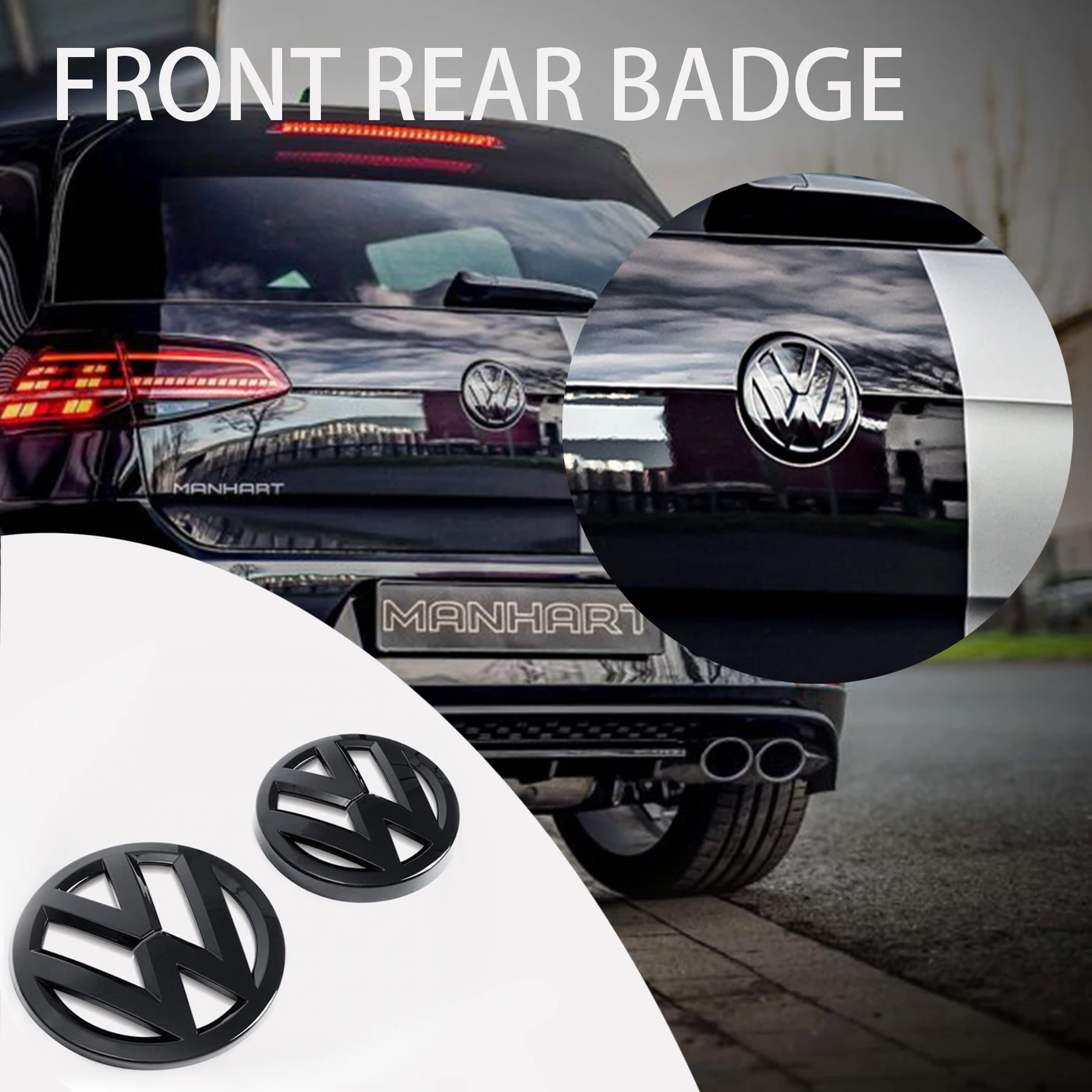 For Volkswagen VW Tiguan 2017 2018 2019 2020 Car Front Radiator Grille Logo Decoration Cover Rear Trunk Lid Badge Sticker Decal