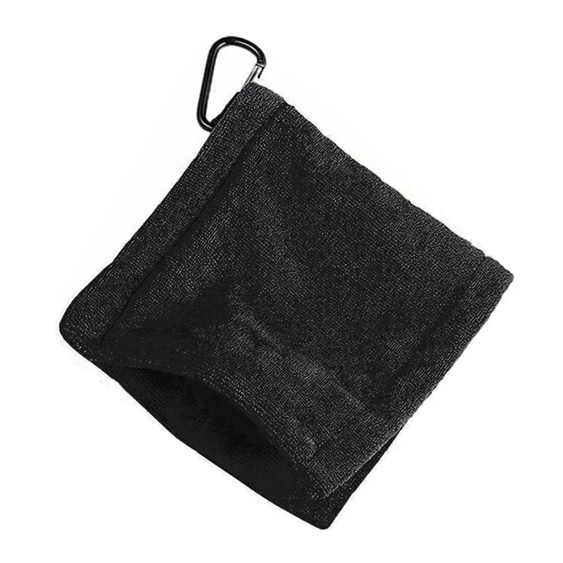 

ABJX New Golf Ball Towel Withclips 5.5 X 5.5 Inch Golf Pocket Towel Premium Microfiber Golf Ball Cleaner Accessories Black
