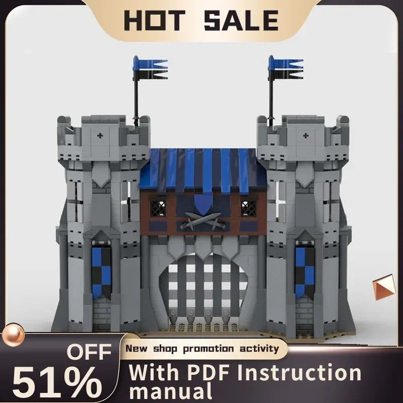 

Новый 860 шт. Moc, европейский средневековый вид на улицу, модель ворот замка, сделай сам, креативные идеи, детская игрушка, подарок на день рождения, головоломка на заказ