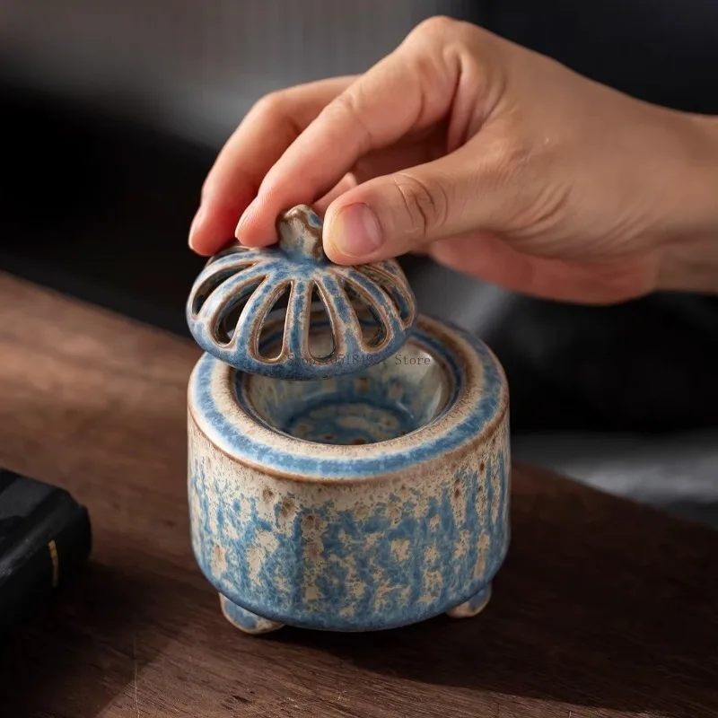 4 Inch Ceramic Electronic Incense Burner Can Be Dry-braised Stove Home Indoor Office Essential Oil/powder Aromatherapy Burner