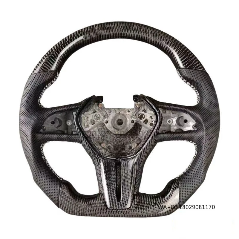 

Factory Wholesale Perforated Leather Carbbon Fiber Steering Wheel for Infiniti Q50 Car Steering Wheel