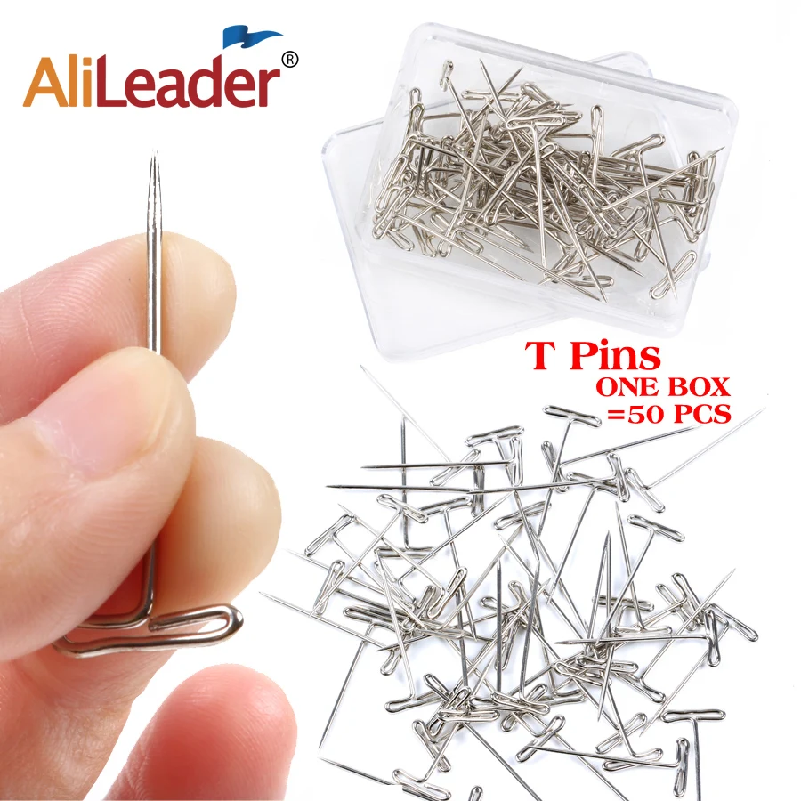 

T-Shaped Needle T-Pins for Hair Extension Tools Wig Making Display Foam Head Blocking Knitting