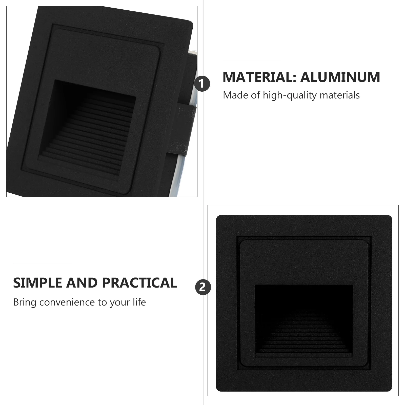 

1Pcs LED Embedded Waterproof Stair Light High Quality Aluminum Durable Outdoor Indoor Use Step Lamp for Home Parks Courtyards