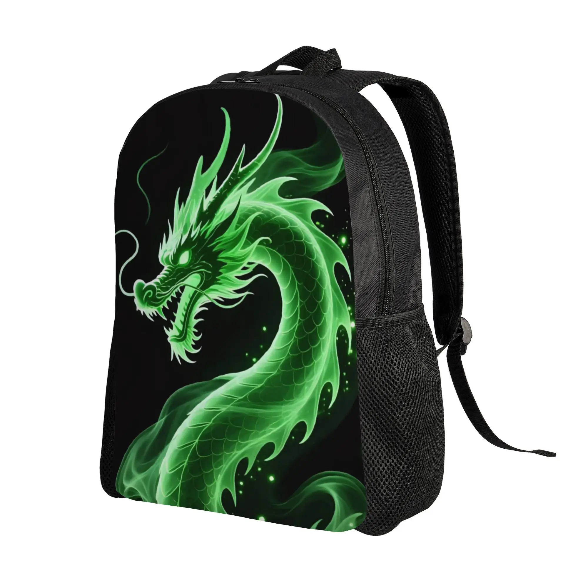 Book Pack Back to school season Green Smoke Chinese Dragon Art  Harajuku Design Backpack