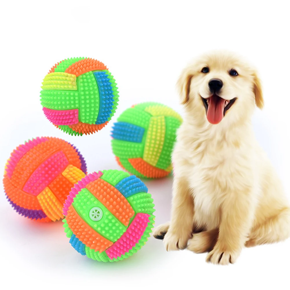 Heavy Duty Squeaky Dog Balls Non-Toxic Squeaky Dog Toy Balls Puppy Chew Toys for Medium Large Dogs for Clean Teeth and Training