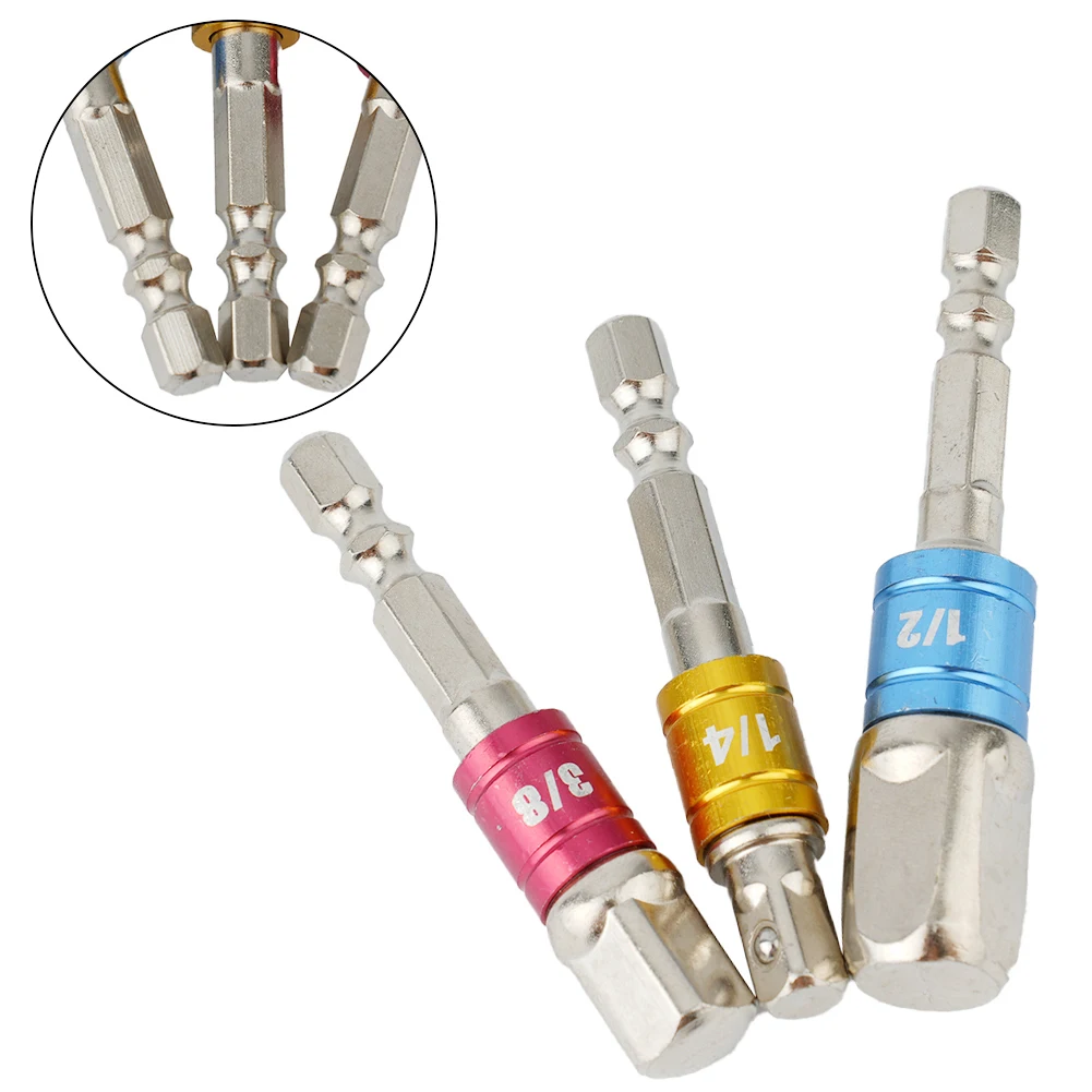 Wrench Socket Adapter Electric Hand Tool Replacement Accessories Driver Extension Drill Bit Connector 3pcs Set