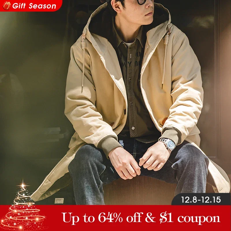 Maden N2 Deck Parka Dikke Warme Jas Met Capuchon Mannen Herfst En Winter Mid-Length Jas Verstelbare Trekkoord Vintage Kleding