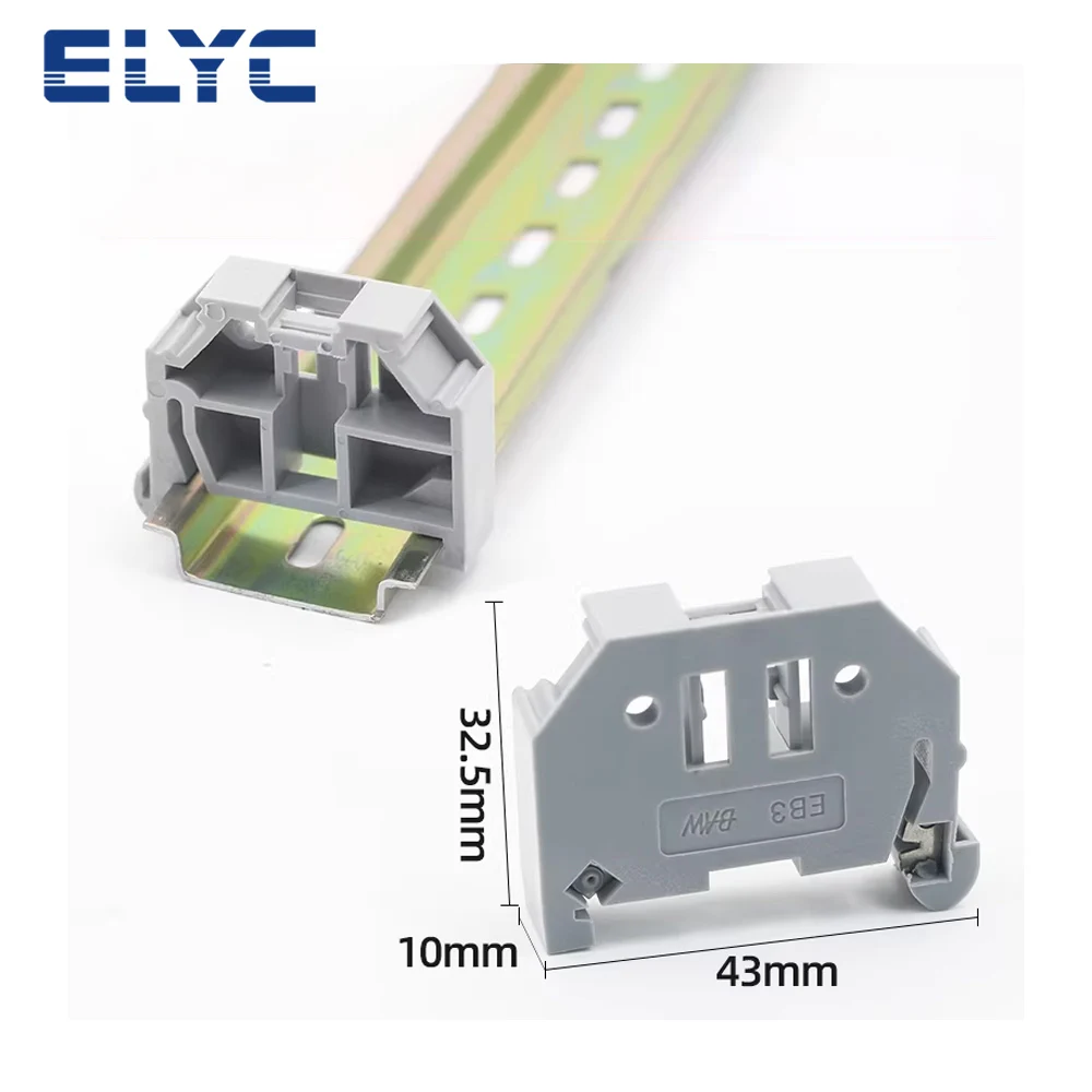 100PCS EB3 Thickened Terminal Block Terminal Fixer Guide Clamp ST Wiring Termin Self-locking Spring End Stop