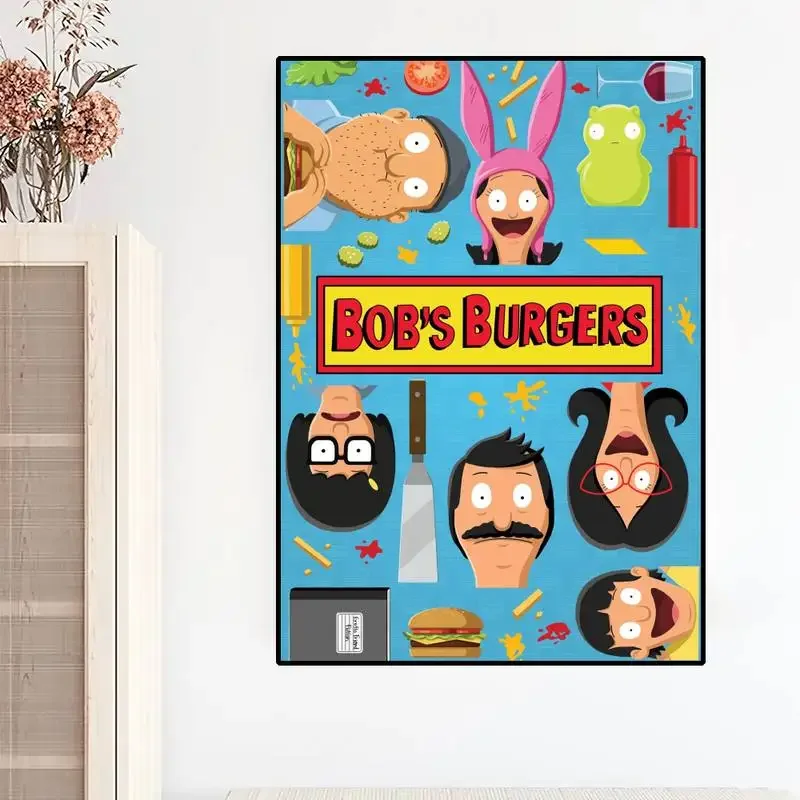 Cartoon B-Bobs B-Burgers Cool POSTER Prints Wall Painting Bedroom Living Room Wall Sticker Small