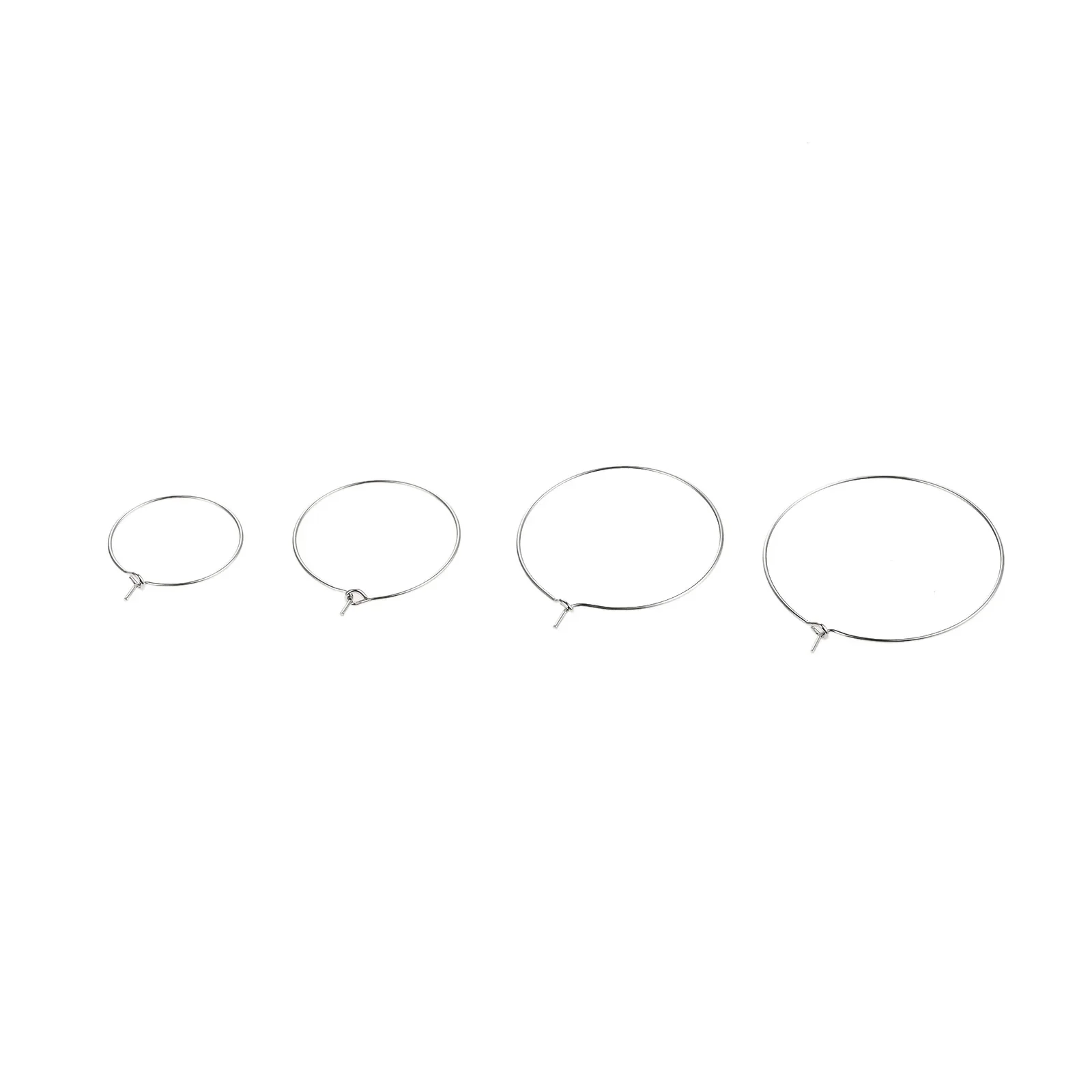 100Pcs 20/25/3035mm Wine Glasses Charm Rings Markers Silver Earrings Circle Wire Rings Hoops DIY Gift Party Drink Wine Labeling