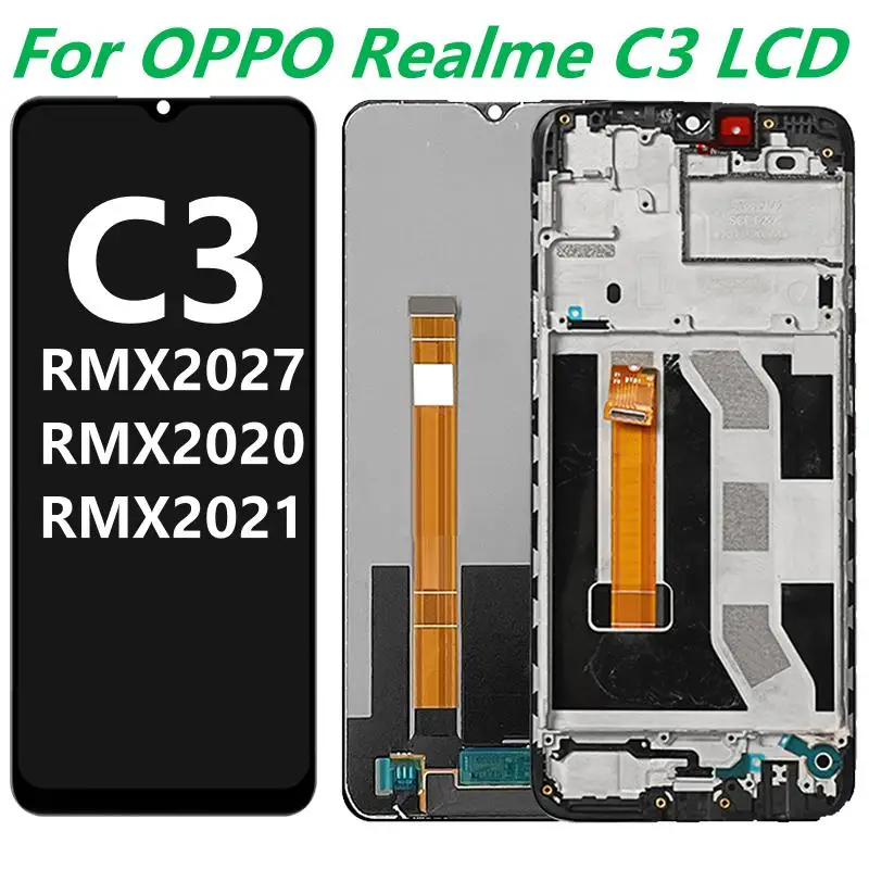 6.5'' For OPPO Realme C3 LCD Display Digitizer Touch Screen Replacement For Realme C3 RMX2027 RMX2021 RMX2020 lcd With Frame