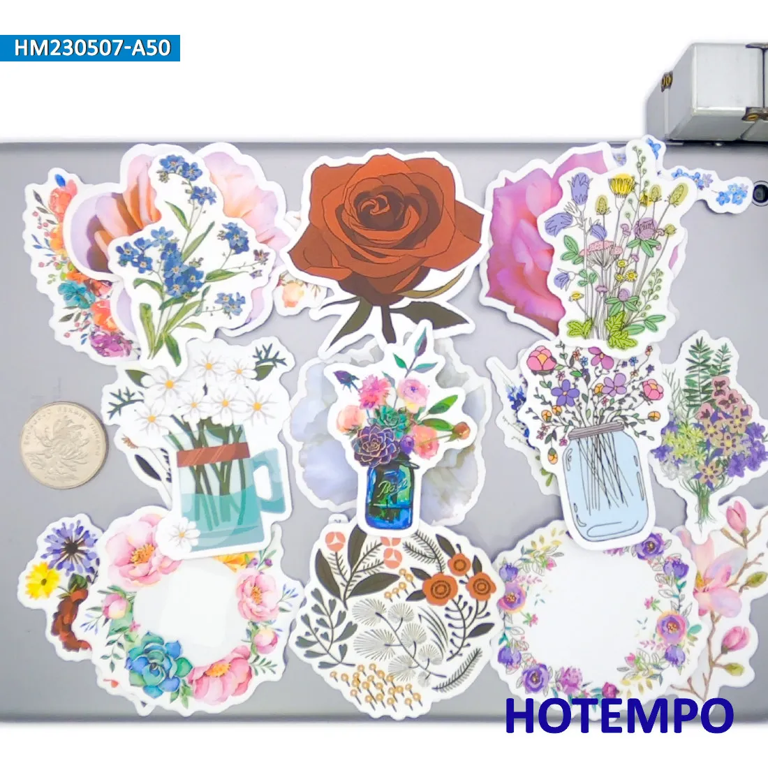 20/30/50 stuks, Bloemen Stickers, Leuke beeldverhaalinstallaties, Aquarel schilderen stijl, voor DIY Creatieve Decoratie, Leuk stickerspeelgoed