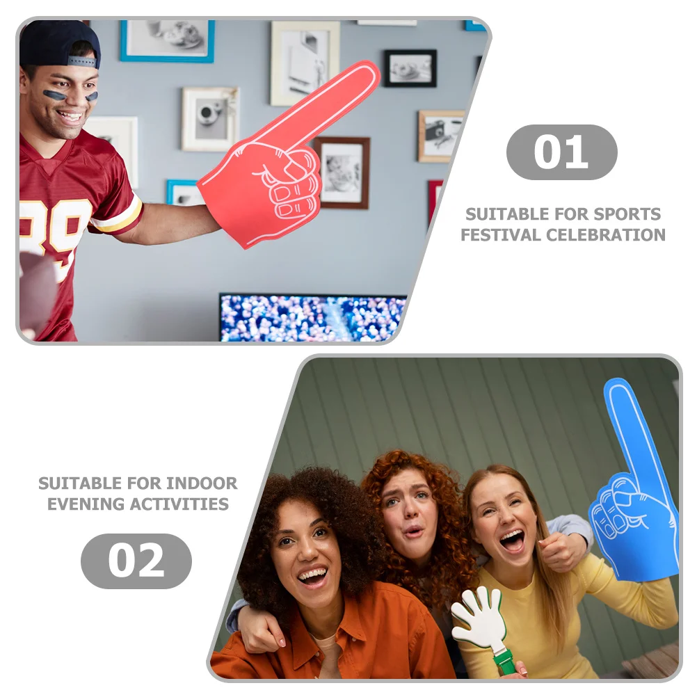 6 pezzi dita in schiuma dita da cheerleader produttori di rumore fan sportivo per feste puntelli per dita per eventi di calcio basket baseball tennis