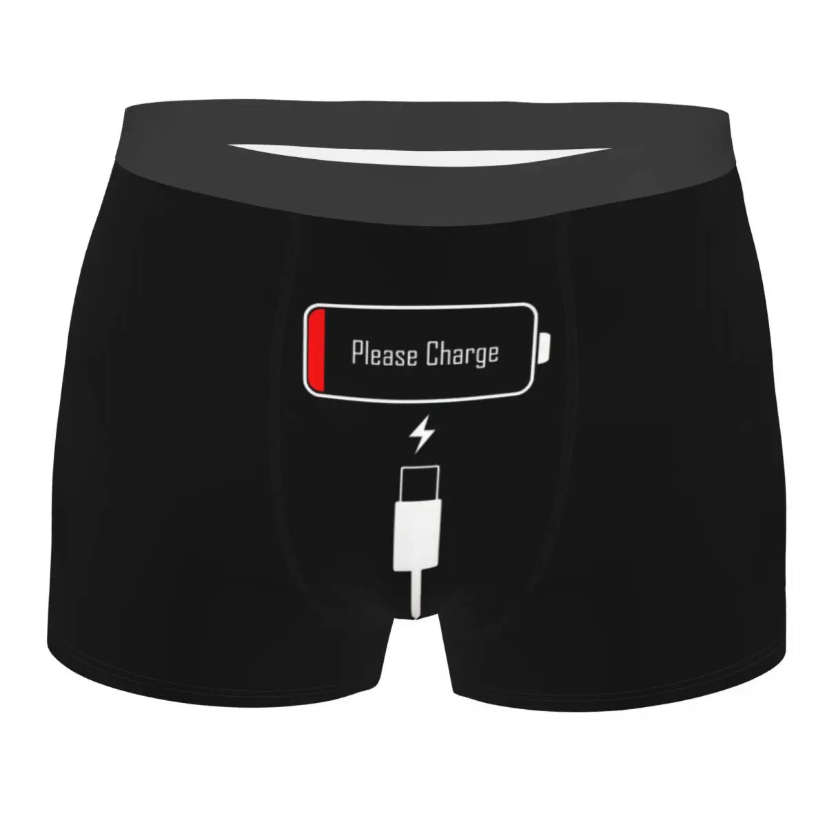 Custom Please Charge Underwear Male Print Boxer Shorts Panties Briefs Soft Underpants