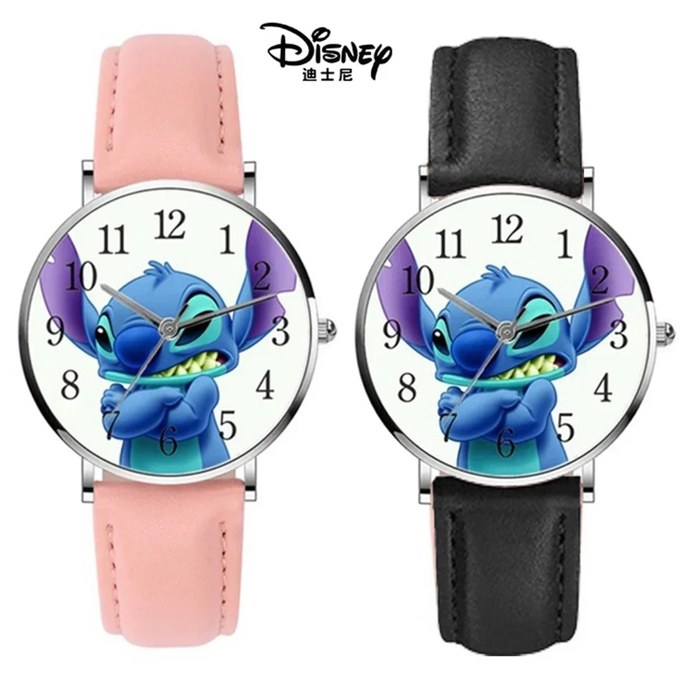 Montre à quartz en acier inoxydable pour hommes et femmes, Stitch Mouse, Disney, mode décontractée, cadeau pour enfants, fête d'anniversaire