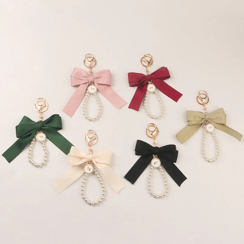 Fashion 3D Bowknot Keychain With INS Style High Quality Cute Bag Pendants Hanging Decoration Fashion Bow Keyring For Girls Gifts