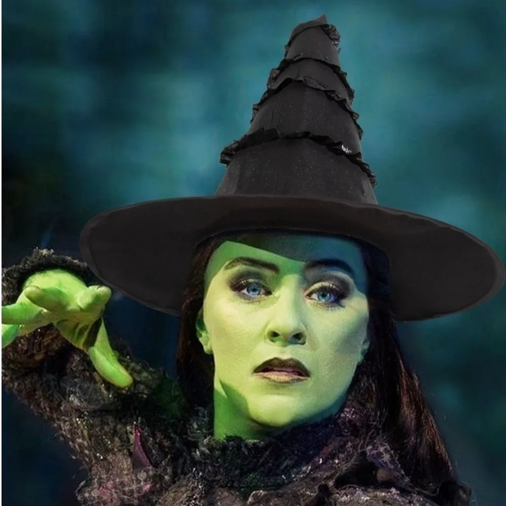 

Черная кепка волшебника в стиле панк, Лолита, стимпанк, шляпа ведьмы на Хэллоуин, украшение из ткани Оксфорд, косплей, шляпа ведьмы, ночной клуб