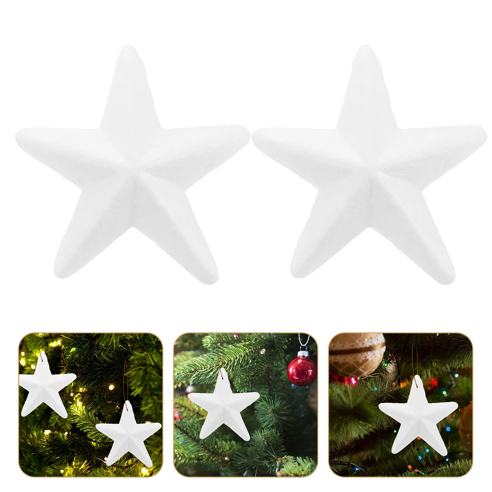 

20Pcs Star Shaped Foam Decorations Durable White Craft Stars for Xmas Tree Ornaments Holiday Party Decor DIY Christmas Crafts