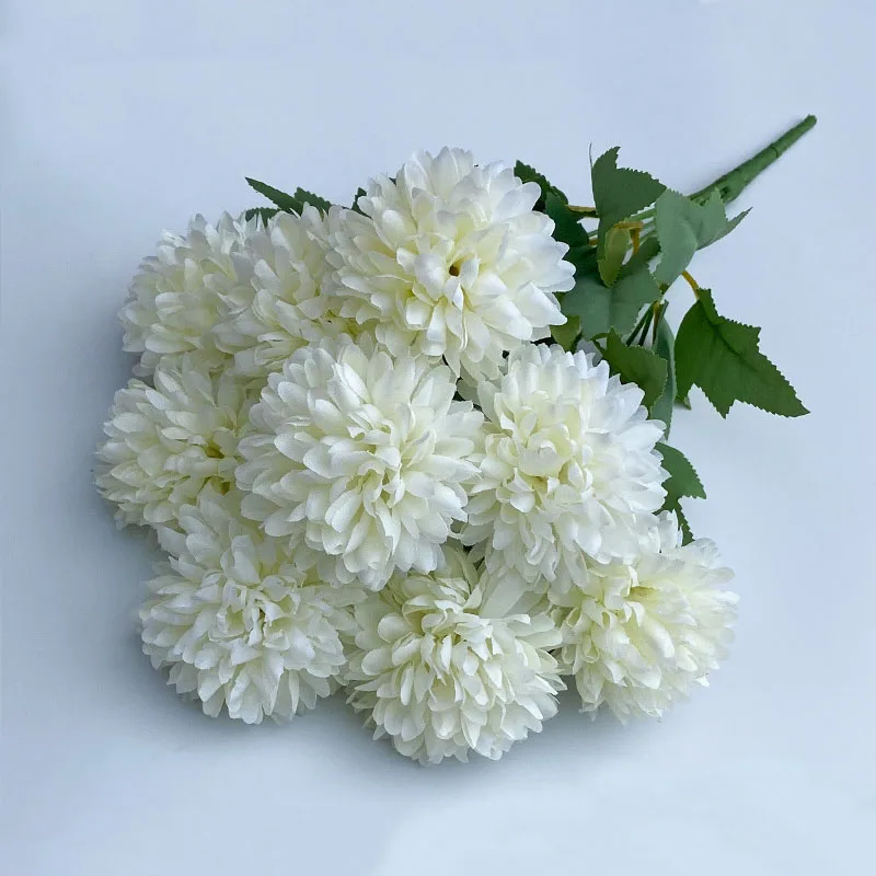 Künstlicher Blumenstrauß, Chrysantheme, Hochzeit, Zuhause, Weihnachten, Brautstrauß, Basteln, Scrapbooking, Kranz, Requisiten, Tischparty-Dekoration – Detail 4
