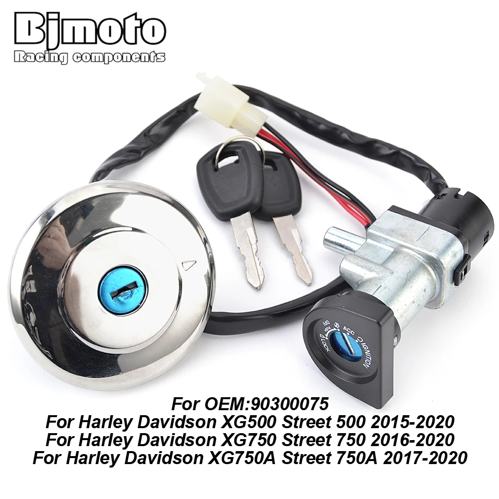 

90300075 Motorcycle Fuel Gas Cap Ignition Switch Seat Lock with Key Kit For Harley XG500 Street 500 2015-2020 XG750 Street 750