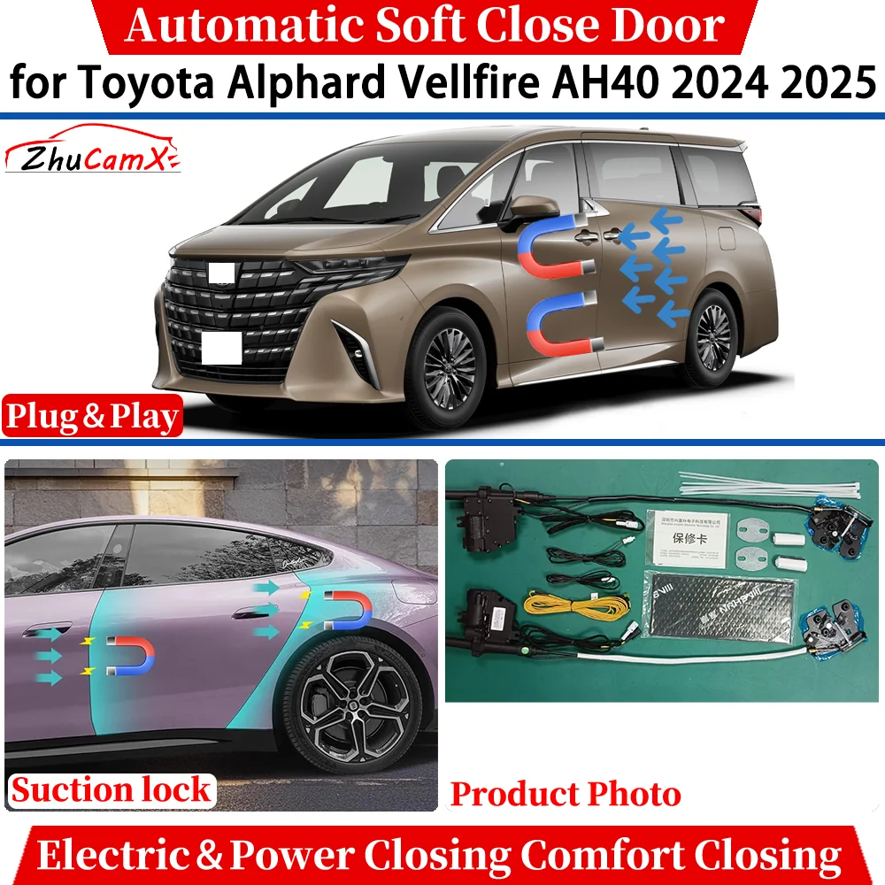 

ZhuCamX for Toyota Alphard Vellfire AH40 2024 2025 Automatic Soft Close Door Electric Power Comfort Closing Suction lock System