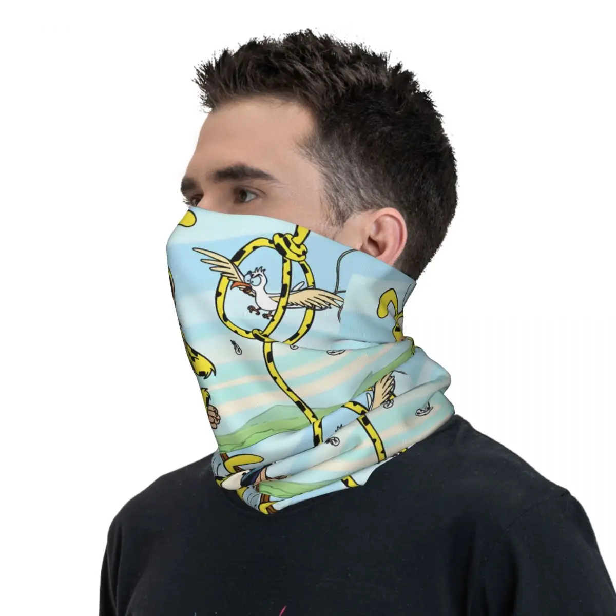 Marsupilami (11) Bandana Nek Cover Wikkel Sjaal Bivakmuts Unisex Volwassen Ademend