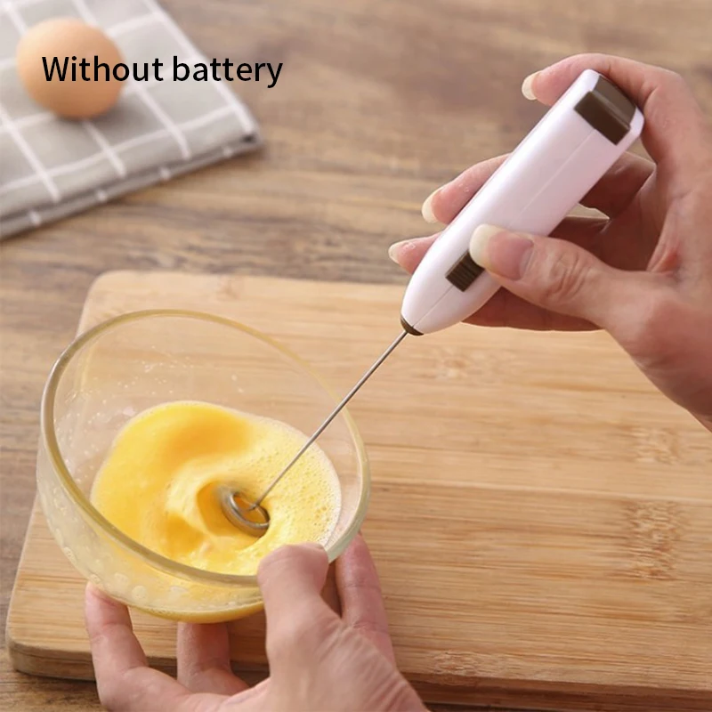 White Electric Frother Milk Beater Foam Egg Mini Blender Milk For Whipping Mixer Coffee Whisk Steel Kitchen Accessories Tools