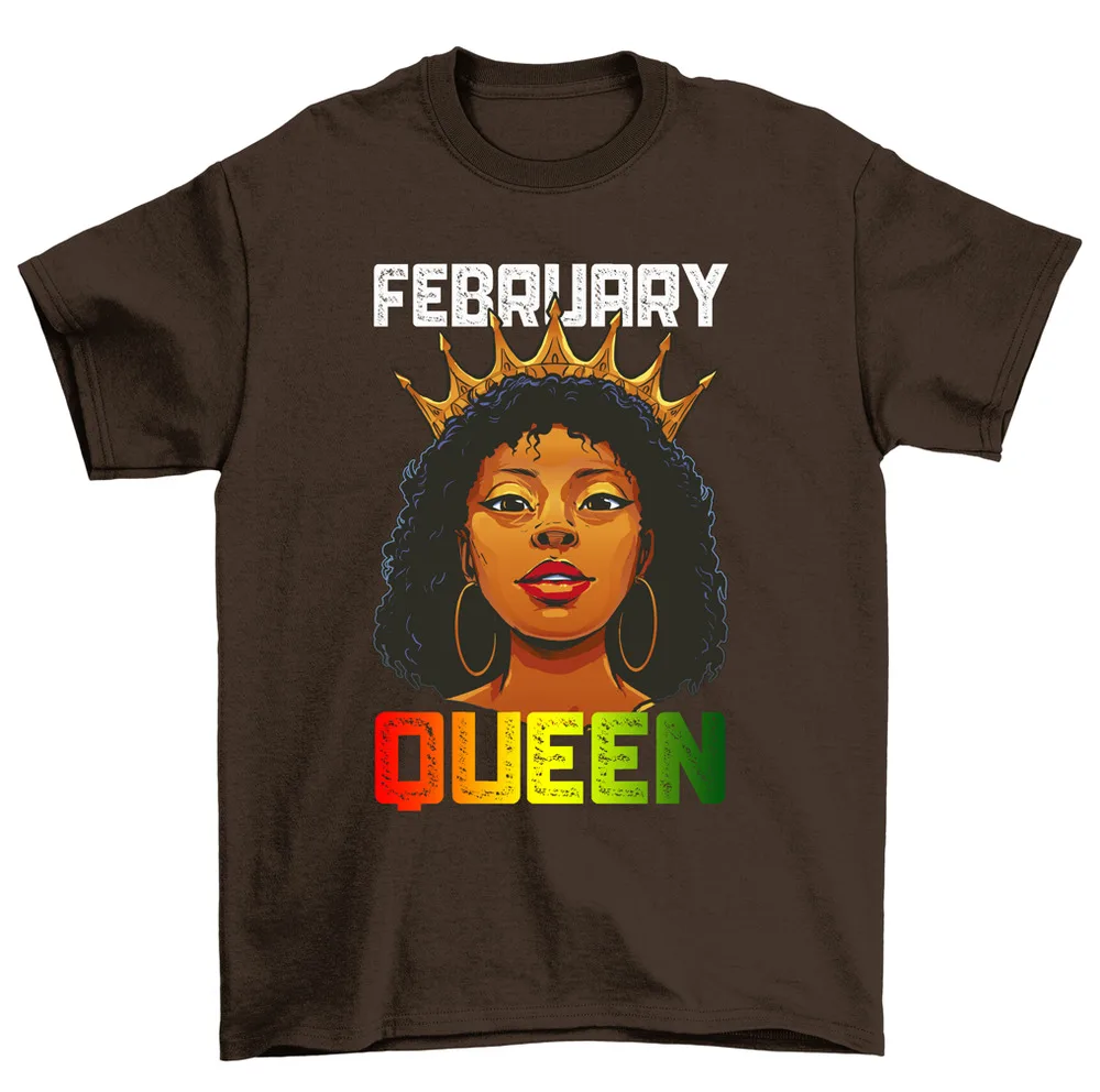 February Queen T-Shirt Aquarius Birthday Tee Women Unisex High Quality 100%Cotton Short Sleeve