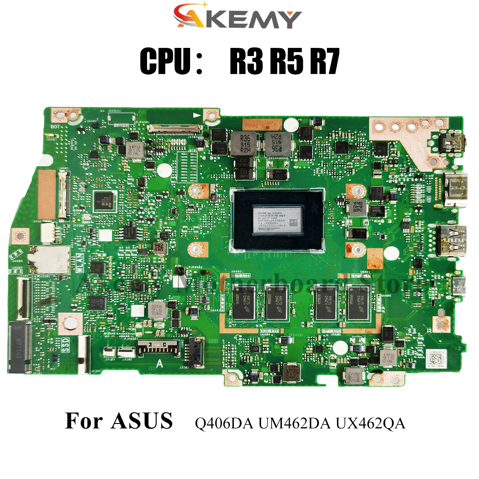 

UX462DA Laptop Motherboard For ASUS ZenBook UX462DA UX462QA Q406DA UM462DA UX462D Mainboard With R3 R5 R7 CPU 100% tests OK stk