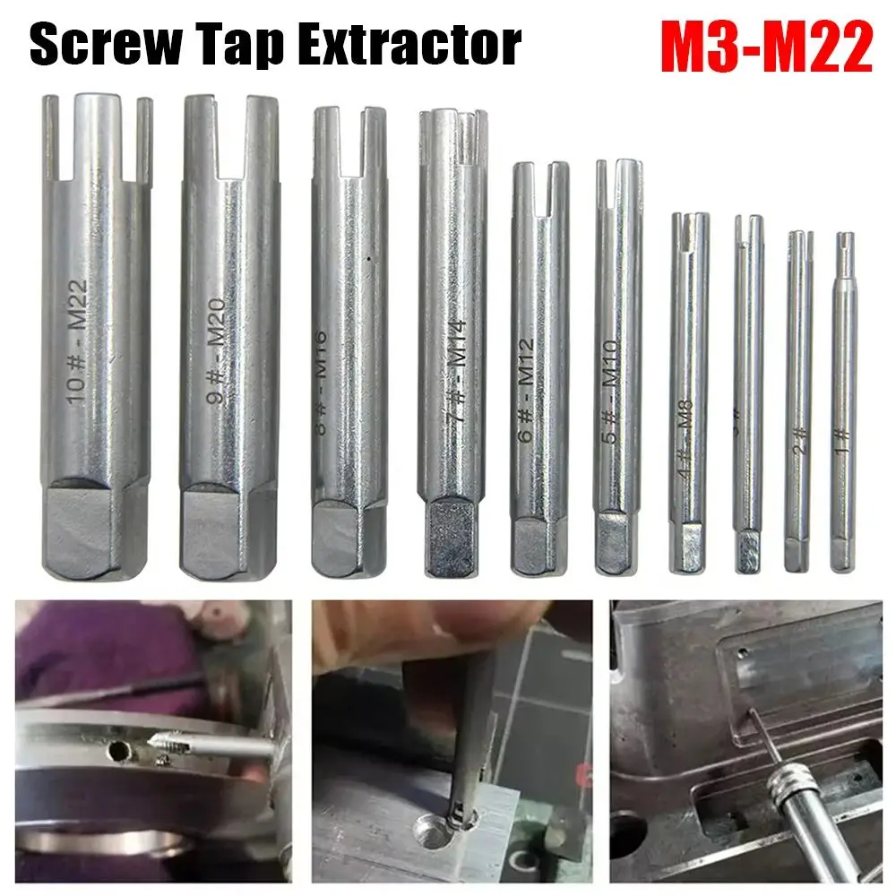 1Pcs Screw Bolt Remover Broken Tap Extractor Wrench Drill Bit Hand Tools Damaged Screw Tap Extractor Steel M3-M22
