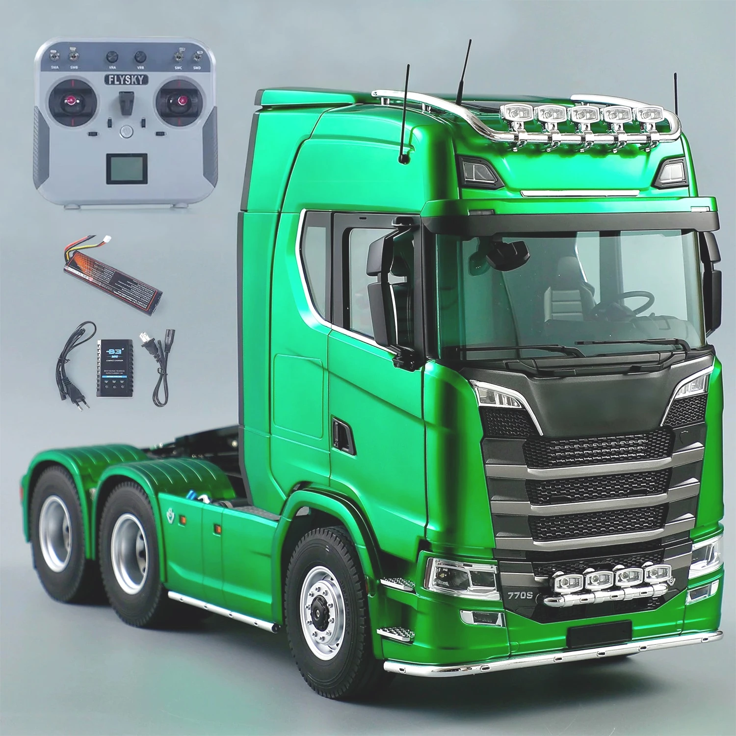 

770S RC Trailer 1/14 KABOLITE Remote Control Tractor with Dual Speed ​​and Axle Lock Metal Chassis Remote Control Car Model Toy