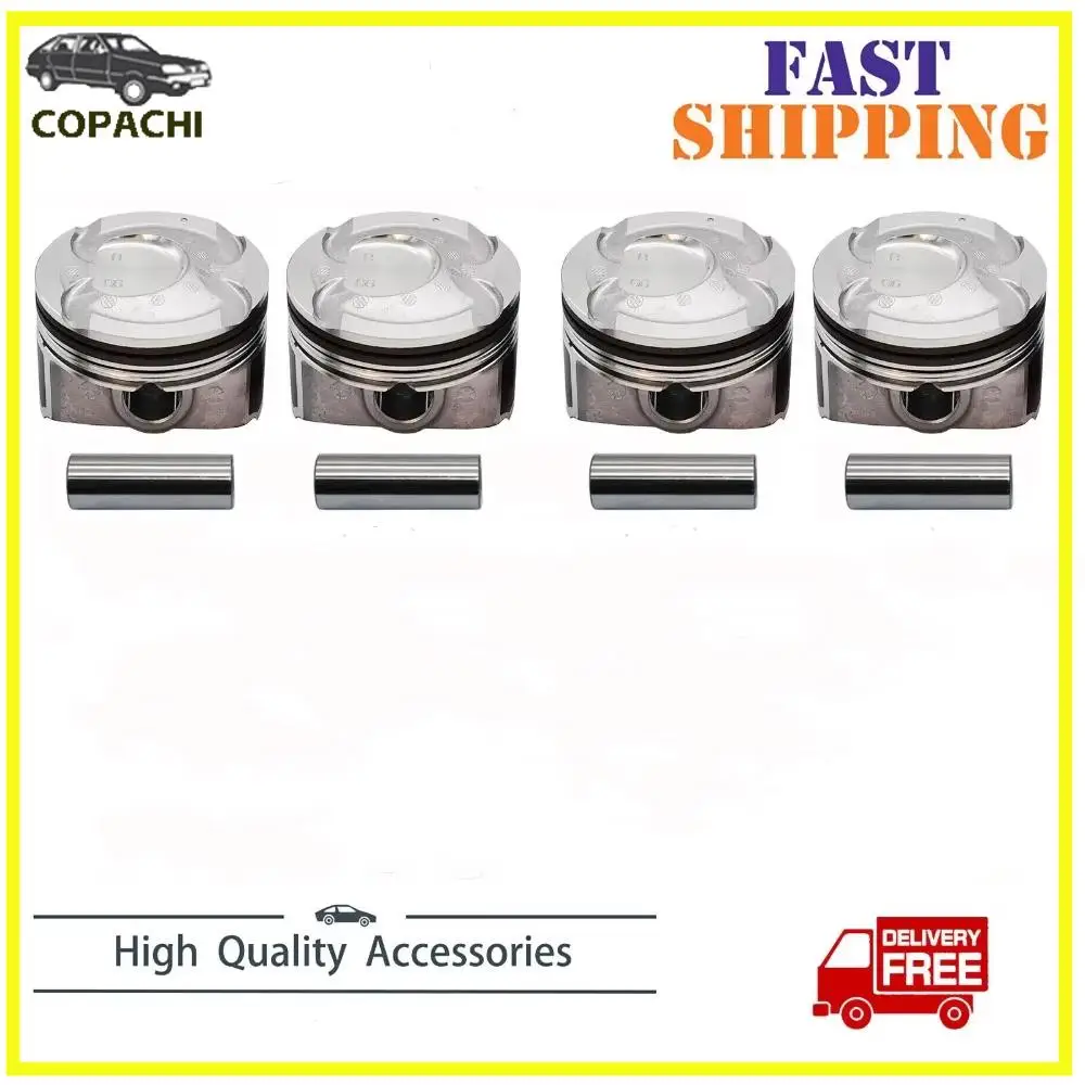 4pcs Piston & Rings kit Automobile Accessories For Hyundai Kia Accent Rio1.6L DOHC 2012-2016 23041-2B600, 23041-2B610 engines