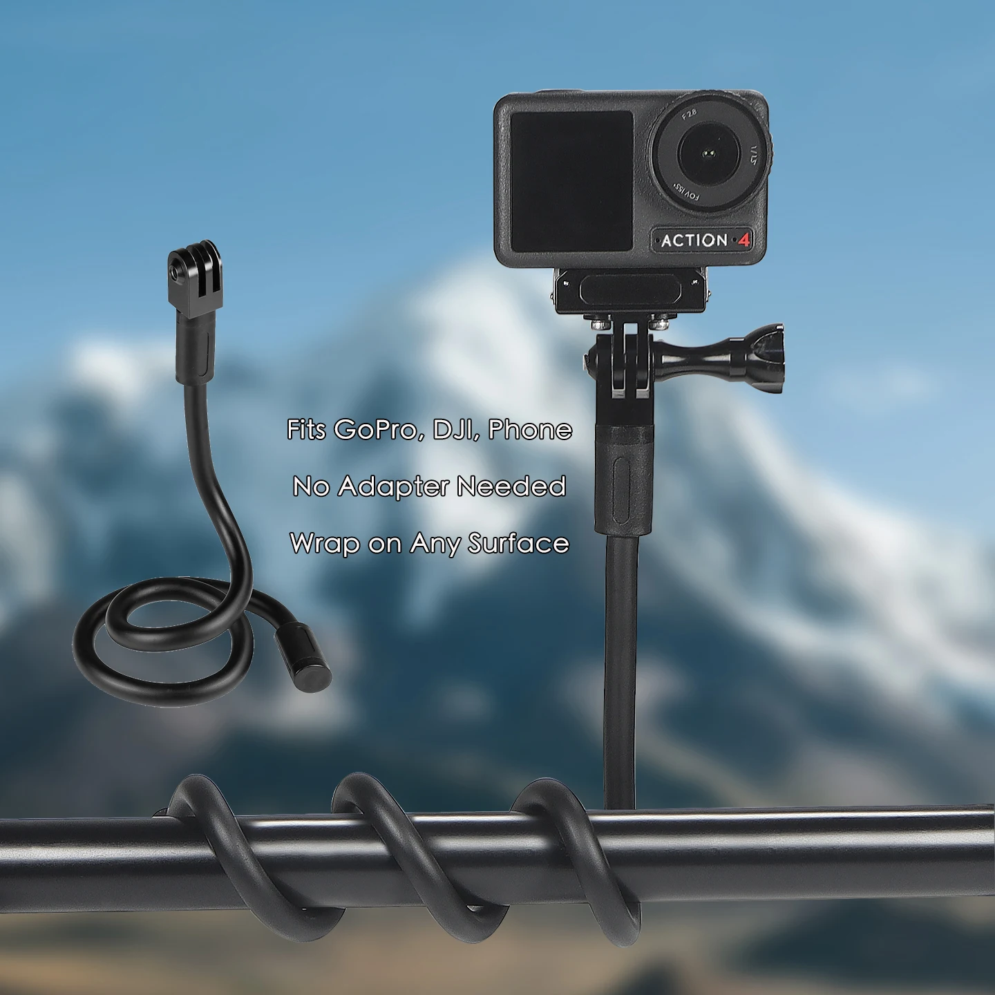 Flexible Selfie Stick Action Camera Bracket Phone Holder Mount Tripod Adapter for GoPro DJI OSMO Action Insta360 Vlog Video Pole