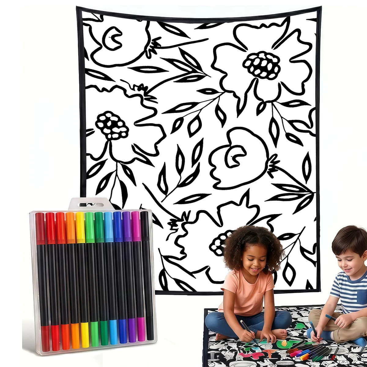 Home Textiles Usa - Dark Fantasy DIY Cozy Coloring Blankets
