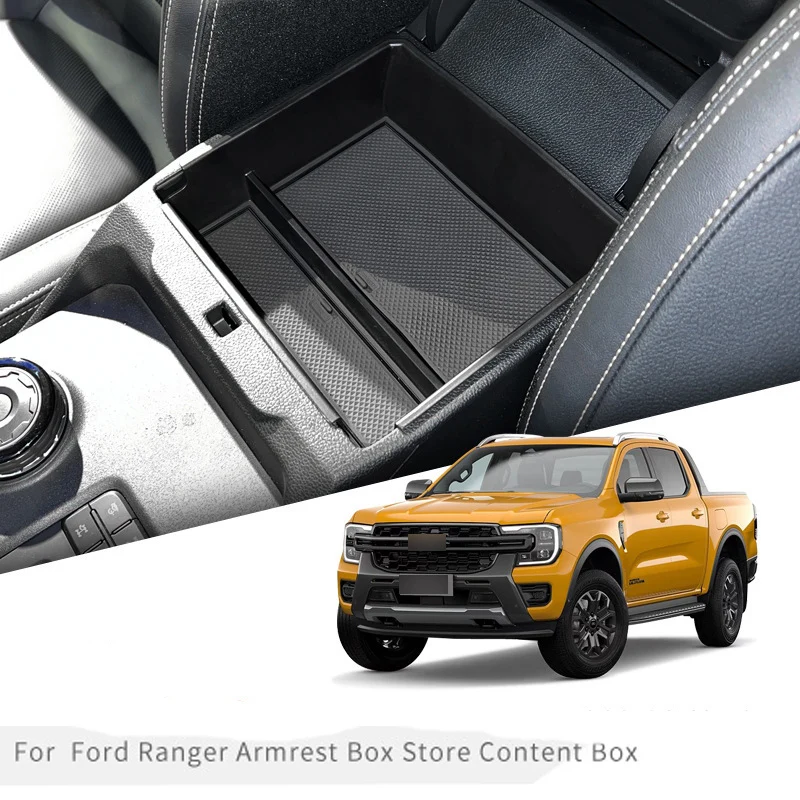 

For Ford Ranger 2023 2024 Car Center Console Armrest Storage Box Organizer Case Tray Interior Accessories