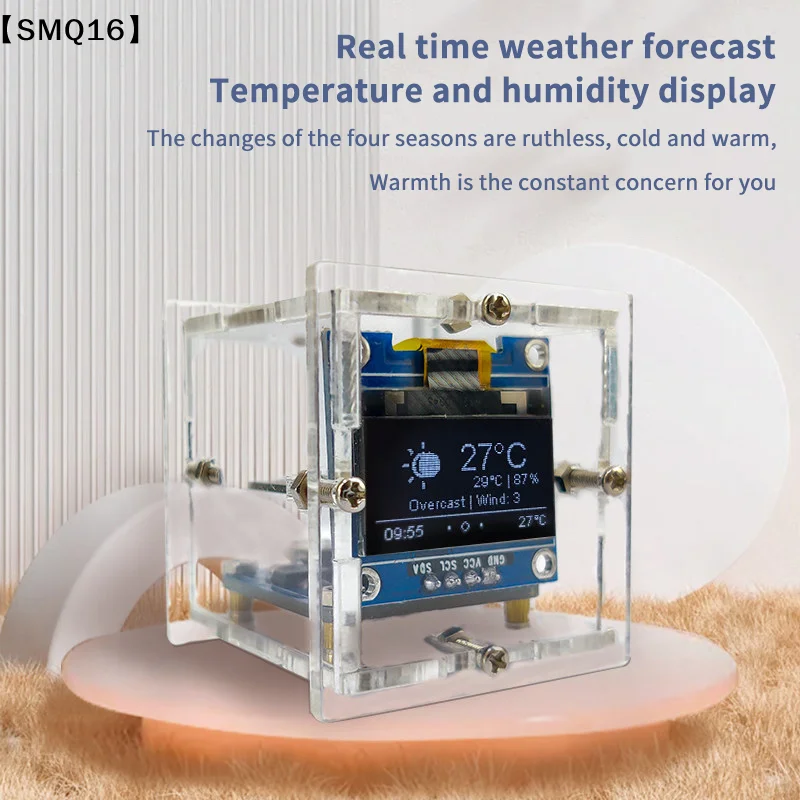 ESP8266 Mini Weather Clock Kit - огляд і ціна Diy Electronics News