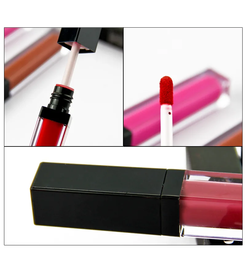 44 kleuren waterdichte vloeibare lippenstift mat fluwelen klei textuur lipgloss Boheemse stijl bruin blijvende non-stick cup make-up