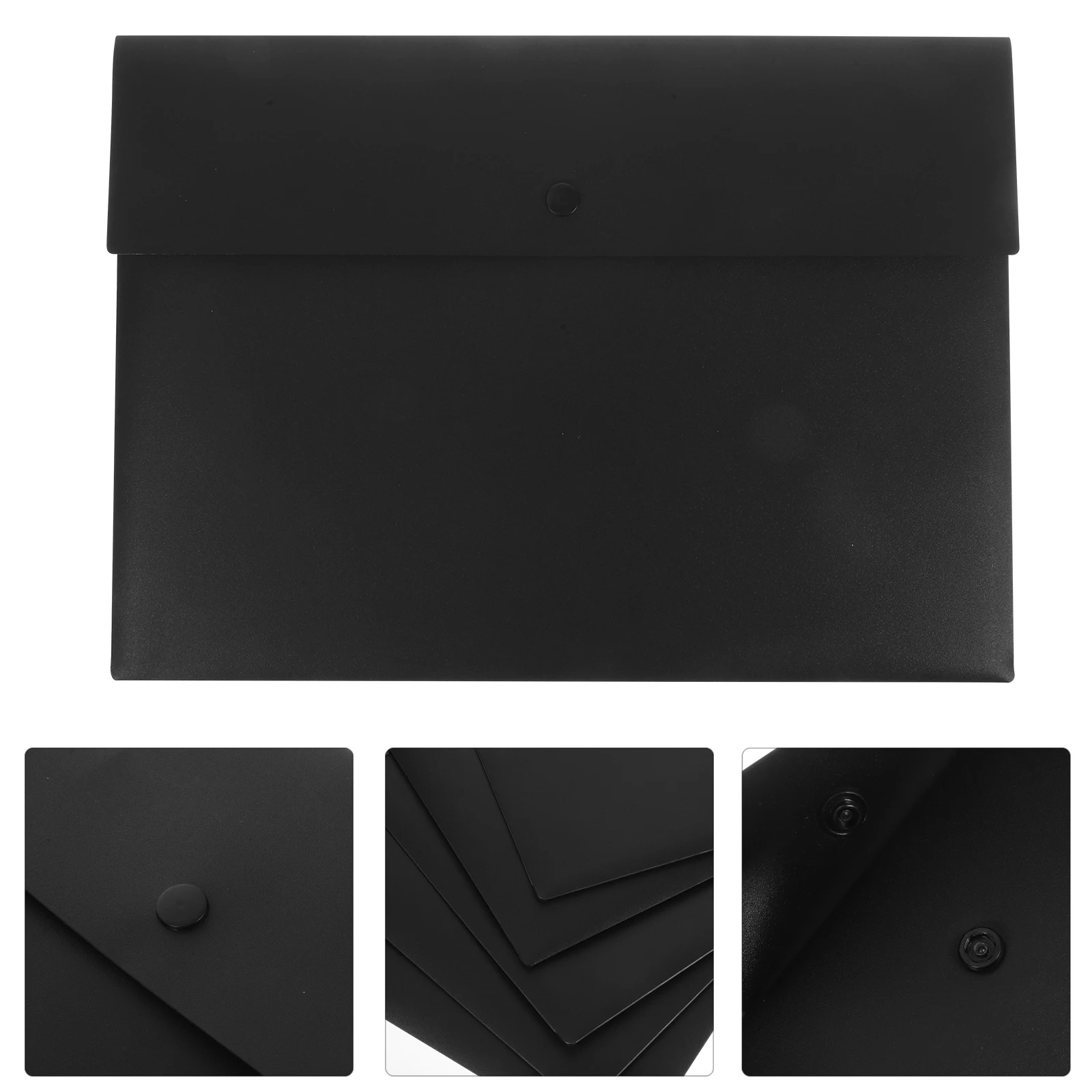 

5pcs A4 Pockets Transparent Snap Button Document Holders Plastic File Organizers For School Office Storage Receipts Bills File