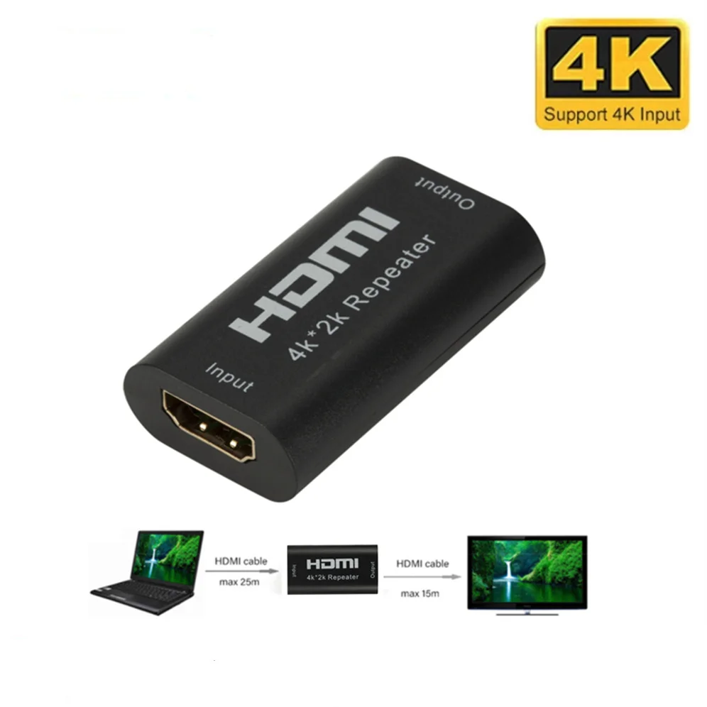 4K x 2K HDMI Extender Repeater Up to 40M V1.4 3D 1080P HD Adapter Signal Amplifier Booster Over Signal HDTV DVD