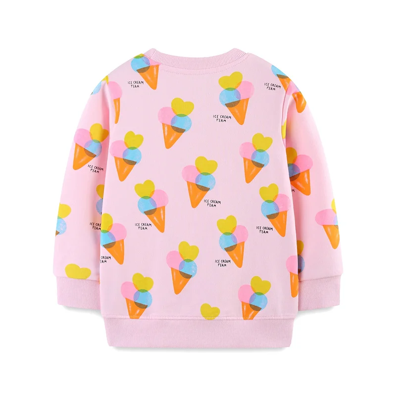 Jumping Meters 2-7T Ice Cream Cotton Long Sleeve Girls Sweatshirts Autumn Winter Children's Clothes  Cute Baby Tops