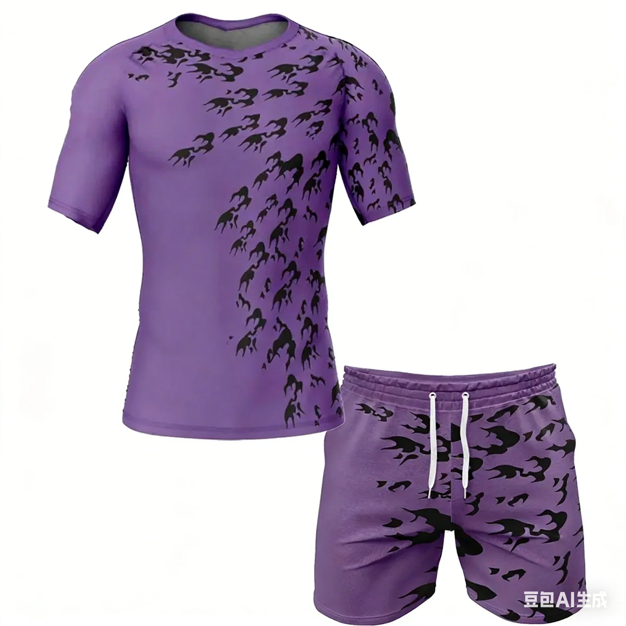 

Japanese Anime 3D Printed Role-playing Short Sleeved Shorts Set for Men and Women, Quick Drying Plus Size Loose Sports Set