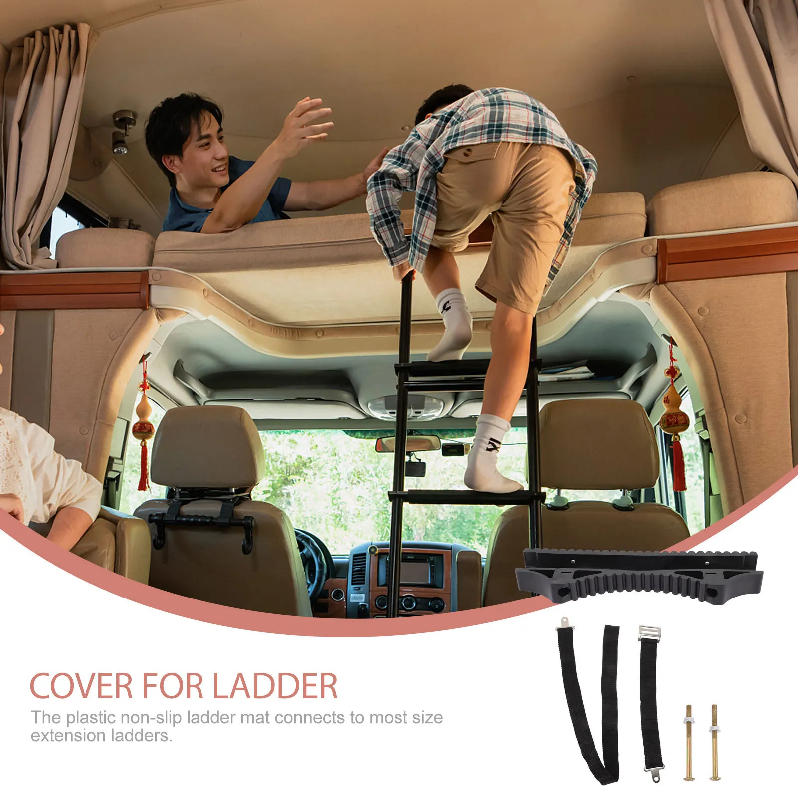 

1 set 1 Set Non-Slip Mat For Extension Ladders Arc Design Ladder Pole Attachment Anti-Skid Pad Climbing Stabilizer Home Ladder