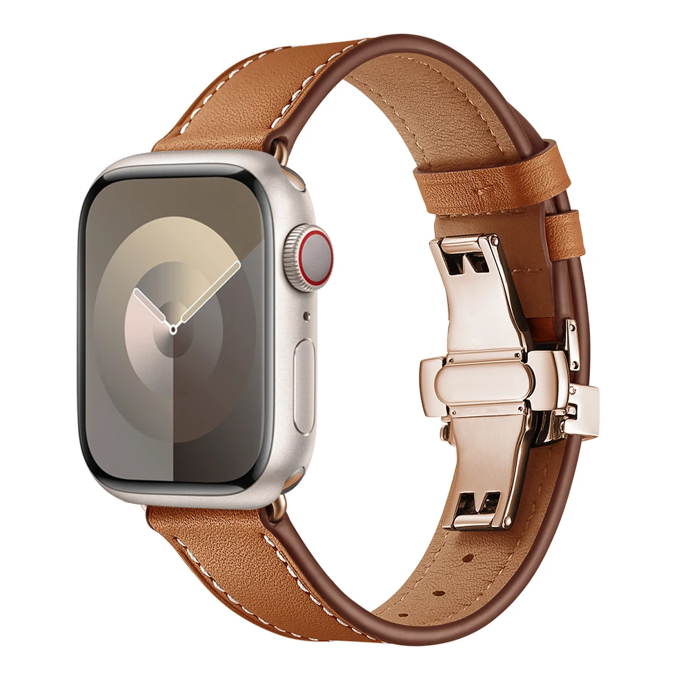 

Leather Strap For Apple watch band 40mm 44mm 41mm 45mm 49mm 42 38 watchband bracelet correa iwatch series 3 5 6 SE 7 8 ultra2 9