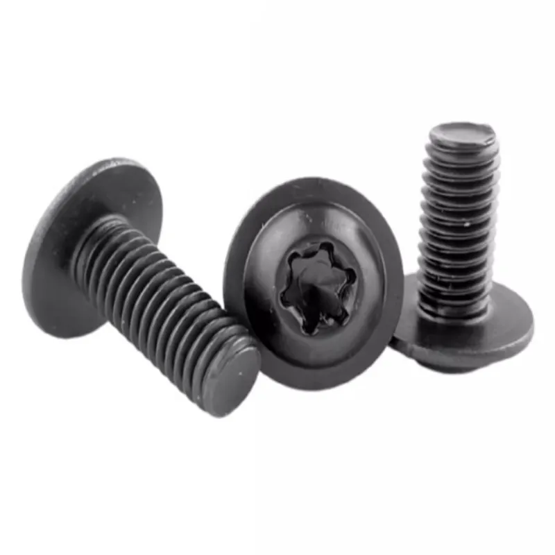 2pcs-50pcs M2 M2.5 M3 M4 M5 M6 M8 304 Stainless Steel Black Colour Torx Six Lobe Screw With Washer Collar